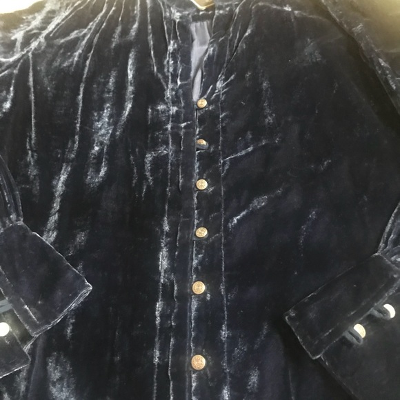 JACHS Girlfriend New York navy  velvet top - Picture 2 of 2